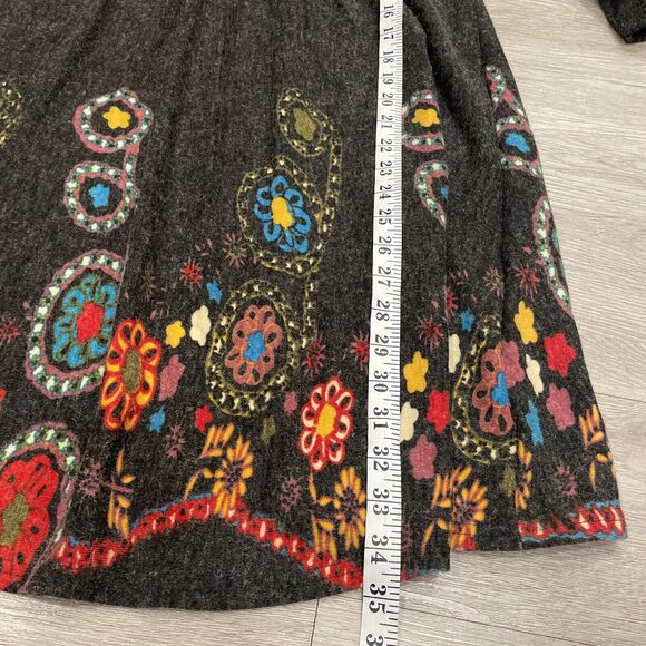 Womens Sweater Dress Medium Floral Boho Chic Artsy Modest Casual Comfort - Picture 5 of 7
